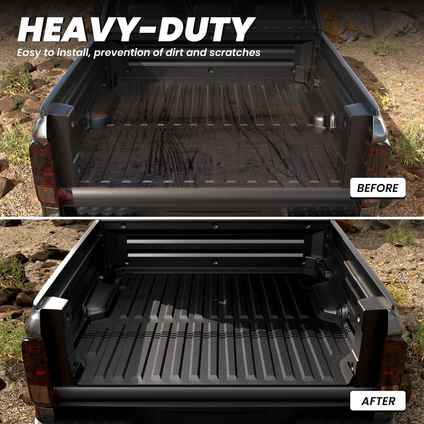 LASFIT Truck Bed Mat for Honda Ridgeline 2025 2024 2023 2022 2021 2020 2019 2018 2017 5.3FT (64.0 in) Bed Mat, TPE All Weather Custom Fit Truck Cargo Bed Liner, Black