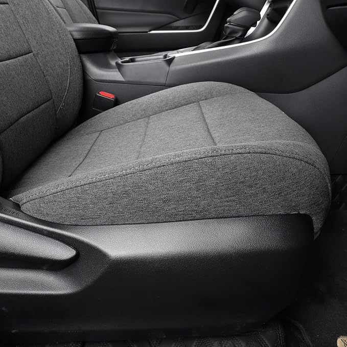 coverdream RAV4 PHEV Seat Covers Custom Fit for 2019-2024 2025 Toyota RAV4 Hybrid XSE,Hybrid SE,Prime SE/XSE,Full Coverage,Airbag Compatible,Polyester Car Seat Protector (Full Set,Gray)