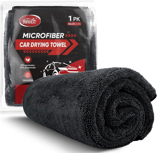 HOMEXCEL Car Drying Towel (36"x 24"), 1200GSM Ultra Absorbent Car Cleaning Cloth, Streak-Free Microfiber Drying Towel, Great for Cars, Trucks, SUVs, RVs, Motorcycles