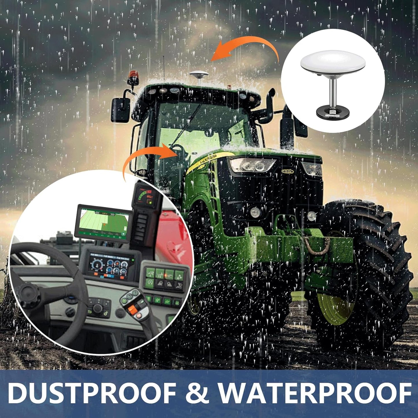 Tractor GPS Navigation System | 7-inch High-Accuracy GNSS Agricultural Navigator for Precision Farming, Spraying & Plowing