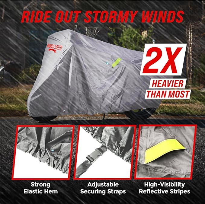 Badass Moto Ultimate Scooter Cover For Vespa Cover, Moped Cover Waterproof Outdoor For Honda Ruckus Scooter Cover Fits Honda Super Cub Heavy Duty Motorcycle Cover For Yamaha Zuma 125 Cover, Light Gray