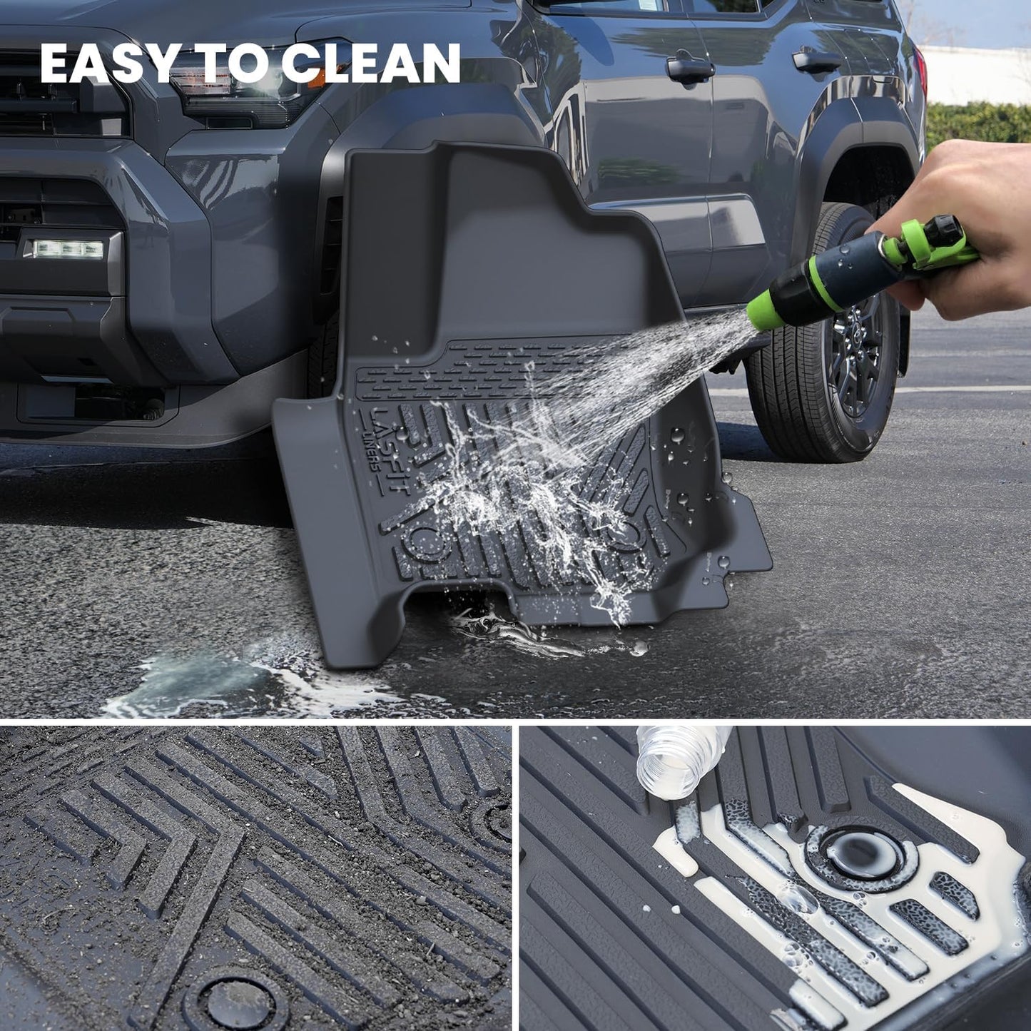 LASFIT Floor Mats for Toyota 4Runner 2025 2026 5 Seats(Not fit Hybrid) wtih Trunk mat&backrest mat, All Weather TPE Custom Fit Floor Liner for 4 Runner SR5/TRD/Limited 6th gen Front&Rear Car Mats