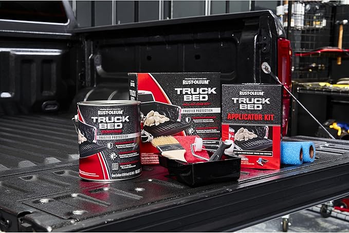 Rust-Oleum 382628 Automotive All-In-One Truck Bed Coating Kit, Gallon, Textured Black