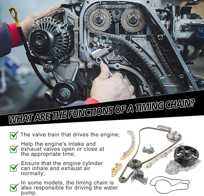 Engine Timing Chain Kit and Water Pump TS21136 G56331 G56332 Fits for 2006-2011 Civic SI 2.0L L4 DOHC "K20Z3" Aftermarket Part