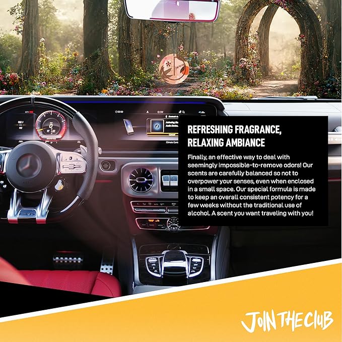 Join the Club Natural Essential Oils Car Air Freshener Hanging | 5 Pack Botanical Garden Luxury Scent | Non-Toxic Aromatherapy Car Air Fresheners for Women - Perfect for Cars and Small Spaces