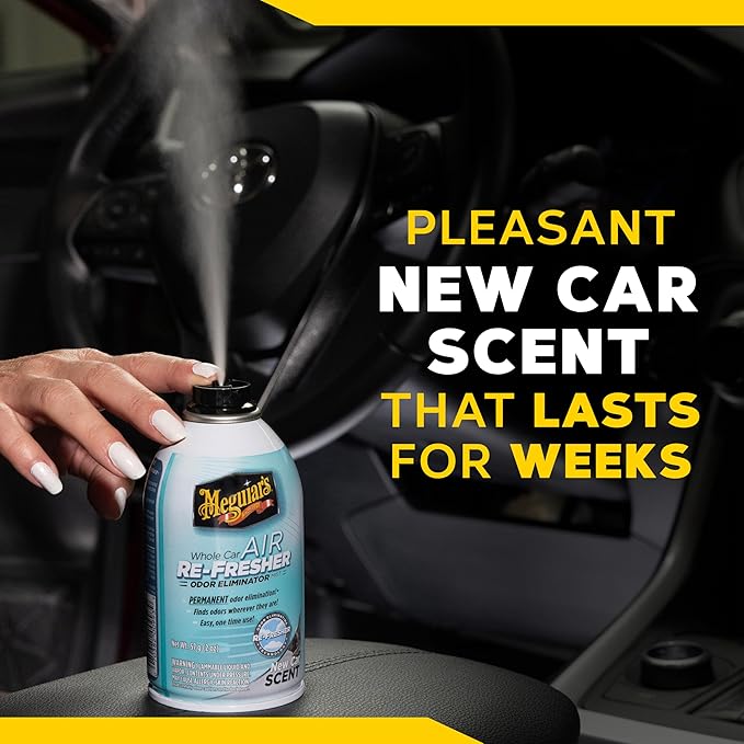 Meguiar's G16402 Whole Car Air Re-Fresher Odor Eliminator Mist, New Car Scent, 2 Fluid Ounces
