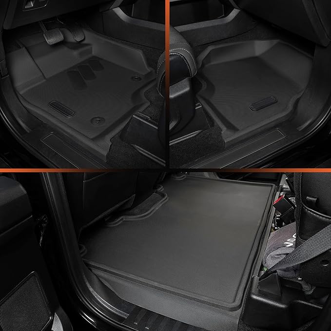 BaseLayer Elite Floor Mats for Ford F150 (2015-2025) SuperCrew and (2022-2025) Lightning - Made in USA – Precision Fit Heavy Duty All-Weather Mats for Raptor, King Ranch, Lariat, Tremor - Front & Rear