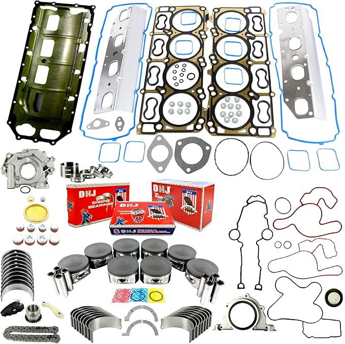 DNJ EK1163AM Master Engine Rebuild Kit for 2009-2022 Chrysler, Dodge, Ram 1500, 1500 Classic, 2500 5.7L V8 16V OHV 345cid