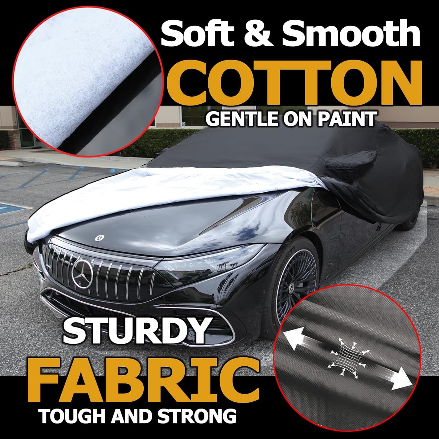 All Weather Waterproof car Cover Good for rain Snow uv Protection dust Compact Coupe Mustang XLR F-Type 370z SL550 GR Supra 300SL SC430 Mazda3 Black