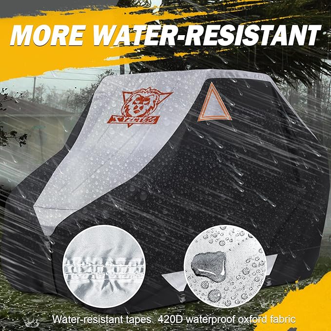 XYZCTEM UTV Cover,Outdoor Waterproof All-Weather Protection UTV Cover Compatible with Polaris RZR Can-Am Yamaha Honda Kawasaki Suzuki,and More.with Upgraded Windproof Straps,Vent(Silver,2-3 Seater)