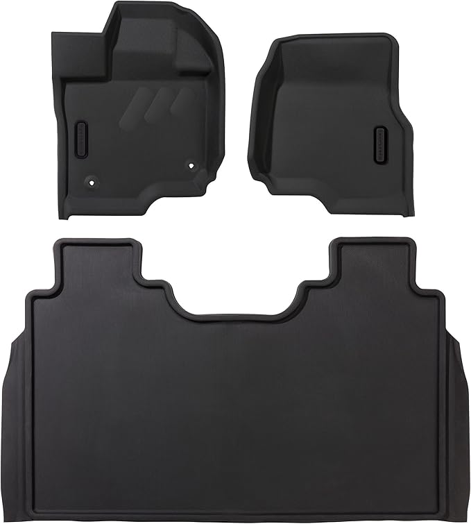 BaseLayer Elite Floor Mats for Ford F150 (2015-2025) SuperCrew and (2022-2025) Lightning - Made in USA – Precision Fit Heavy Duty All-Weather Mats for Raptor, King Ranch, Lariat, Tremor - Front & Rear