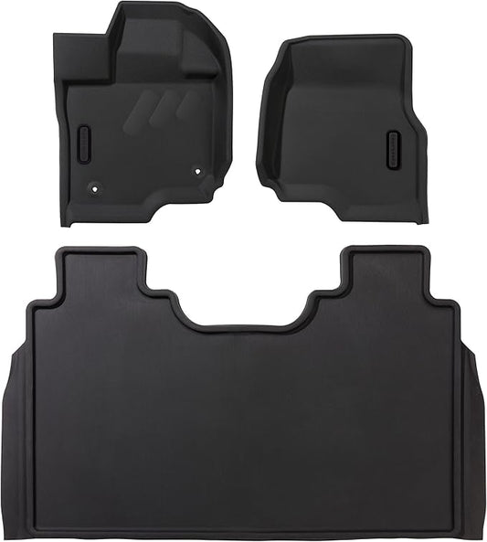 BaseLayer Elite Floor Mats for Ford F150 (2015-2025) SuperCrew and (2022-2025) Lightning - Made in USA – Precision Fit Heavy Duty All-Weather Mats for Raptor, King Ranch, Lariat, Tremor - Front & Rear