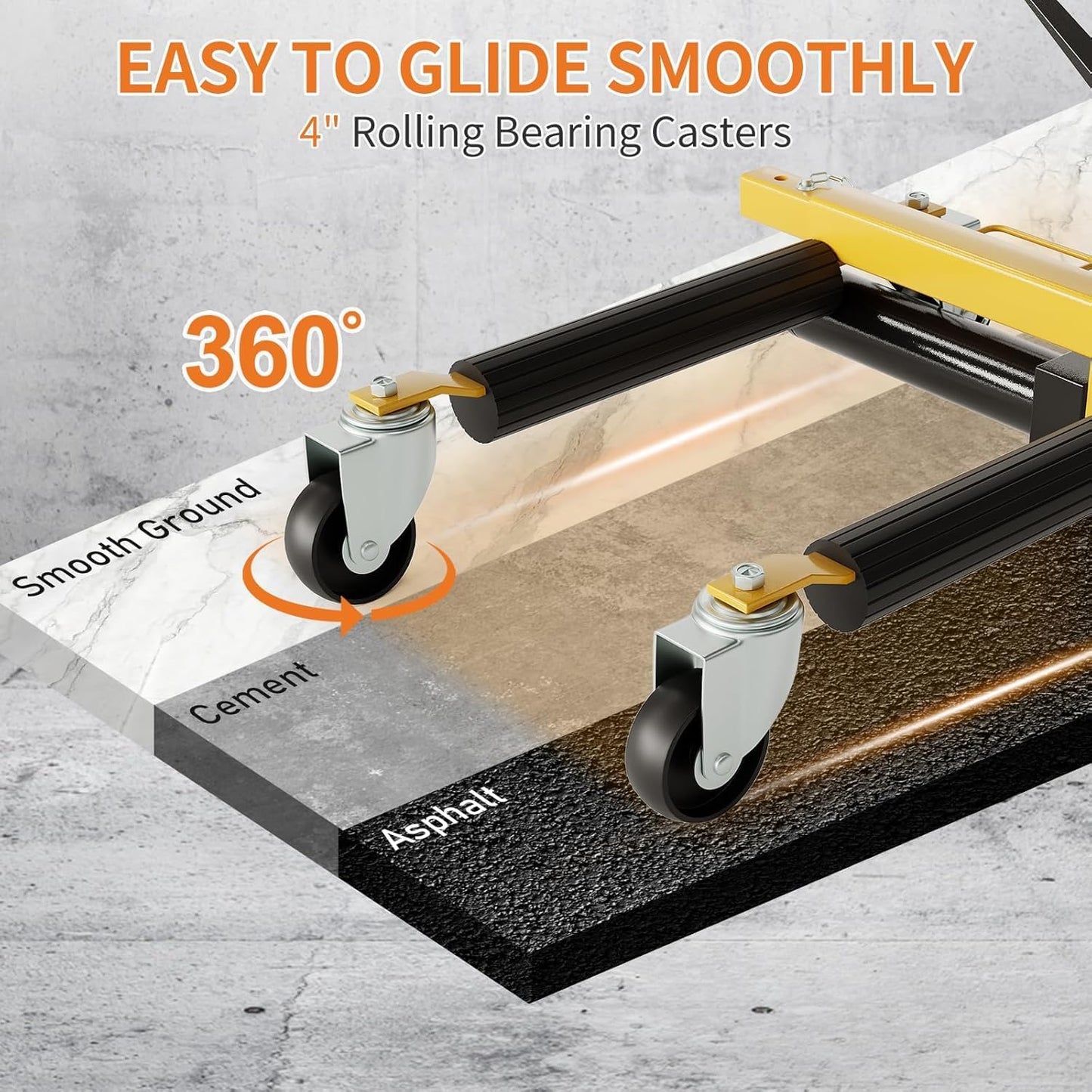 3000LBS Car Wheel Dolly Jack Set of 2, Hydraulic Tire Jack with Foot Pedal, 12'' Wheel Vehicle Positioning Skates for Auto Repair, Tire Moving, Garage, Car Trailer & Vehicle Lift