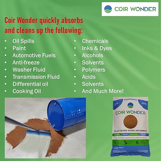 3-in-1 Oil Absorbent, Paint Hardener & Sweeping Compound – 15L (5.3 Lb) – Absorbs 10 Quarts Oil, Solidifies 33 Cups Cooking Oil – Eco-Friendly Spill Cleanup Granules for Shop, Garage, Home