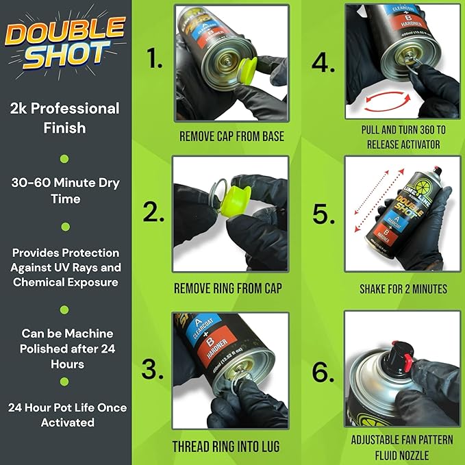 LiME LiNE High Gloss 2K Clearcoat Spray/Aerosol Can Automotive 2 Part Professional Finish (Pack of 1)