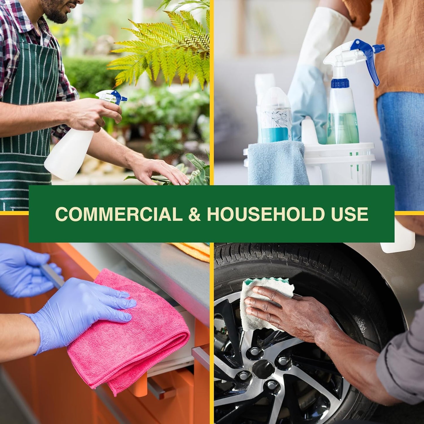 Spray Bottle Nozzle Replacement, Bottle Tops Only - Sprayer Nozzle Triggers for Heavy Duty, Commercial, Home Cleaning Solutions - Fits 8,16,24,32 oz Plastic & Glass Bottles, Blue 13 pack