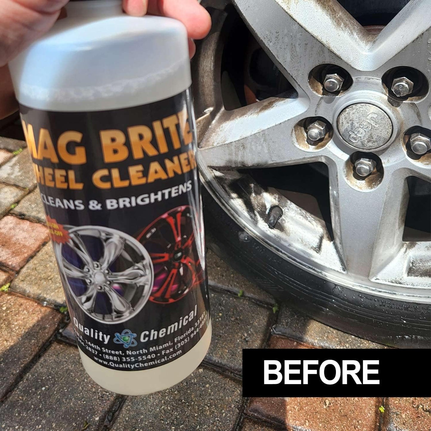 Quality Chemical Mag Brite/Acid Wheel and Rim Cleaner/Wheel and Tire Cleaner - Formulated to Safely Remove Brake Dust and Heavy Road Film - Best Car Wheel Cleaner for Rims Cleaner - 5 Gallon Pail