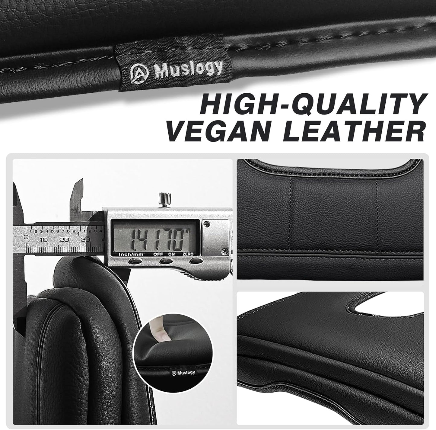Muslogy Center Console Armrest Cover for Chevy Silverado & GMC Sierra 1500 2500 3500HD 2014-2018 Comfort Armrest Pad Arm Rest Cushion Vegan Leather Protector 1-Inch Extra Thick(Jump Seat ONLY)