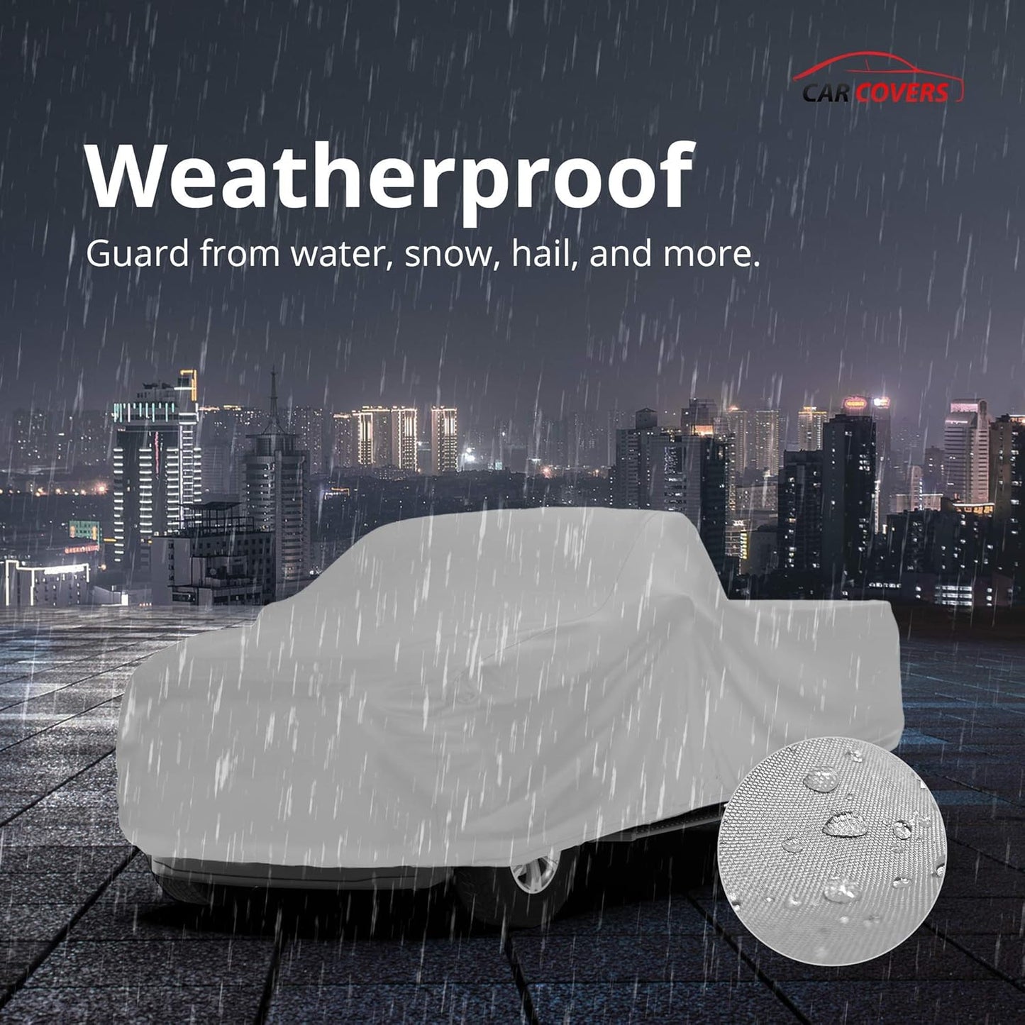 Car Covers Weatherproof Max Truck Cover & Warranty Compatible with Ford 1974-1989 F-100 Extended Cab, 8 with Camper Shell– Outdoor Cover, Prevents Theft with Cable Lock