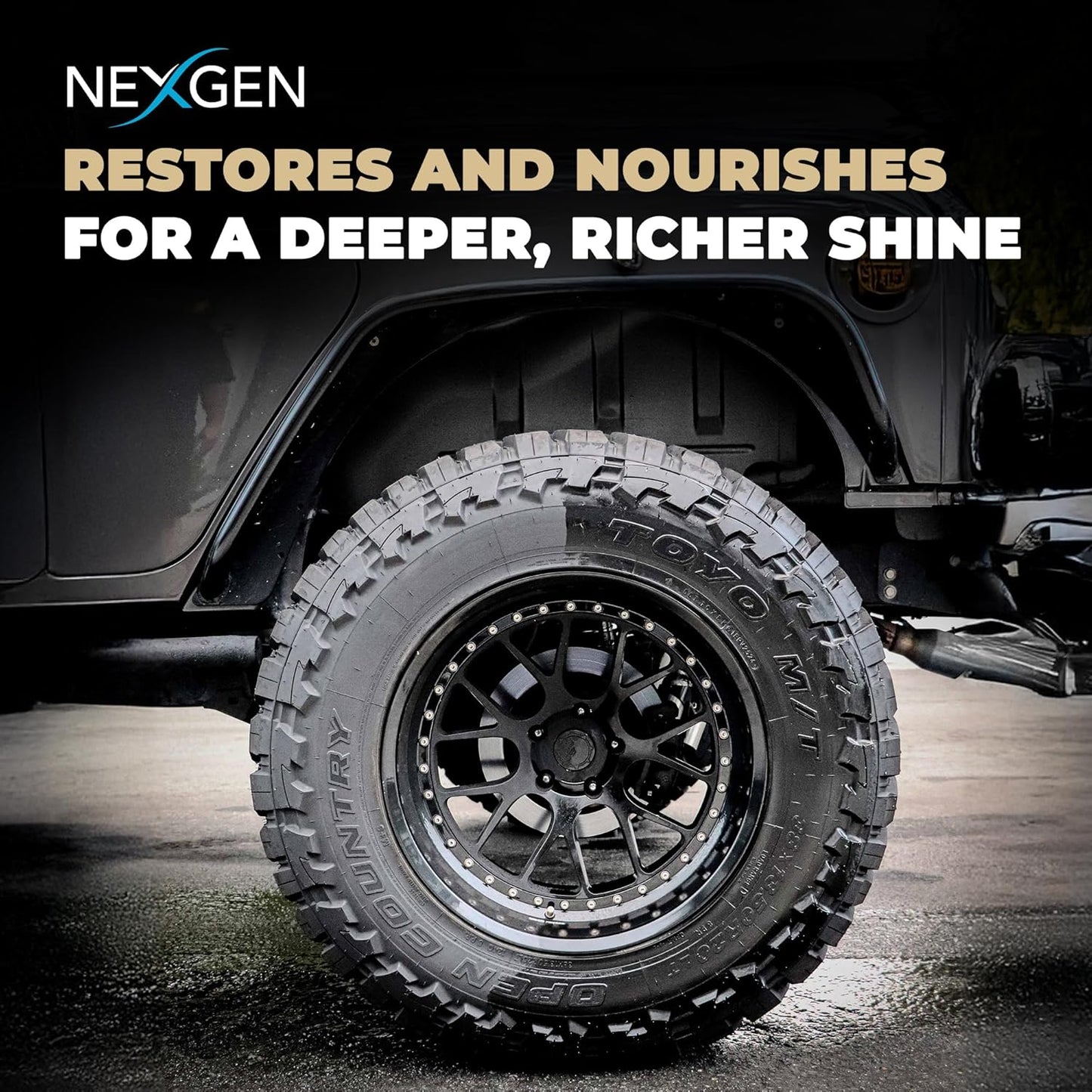 Nexgen Wet Look Tire Shine (Gallon) - High-Gloss Finish & UV Protection - Keeps Tires & Trim Fresh - On-The-Go Car Detailing - Car Cleaning Supplies - for Tires, Plastic, Rubber, & Vinyl