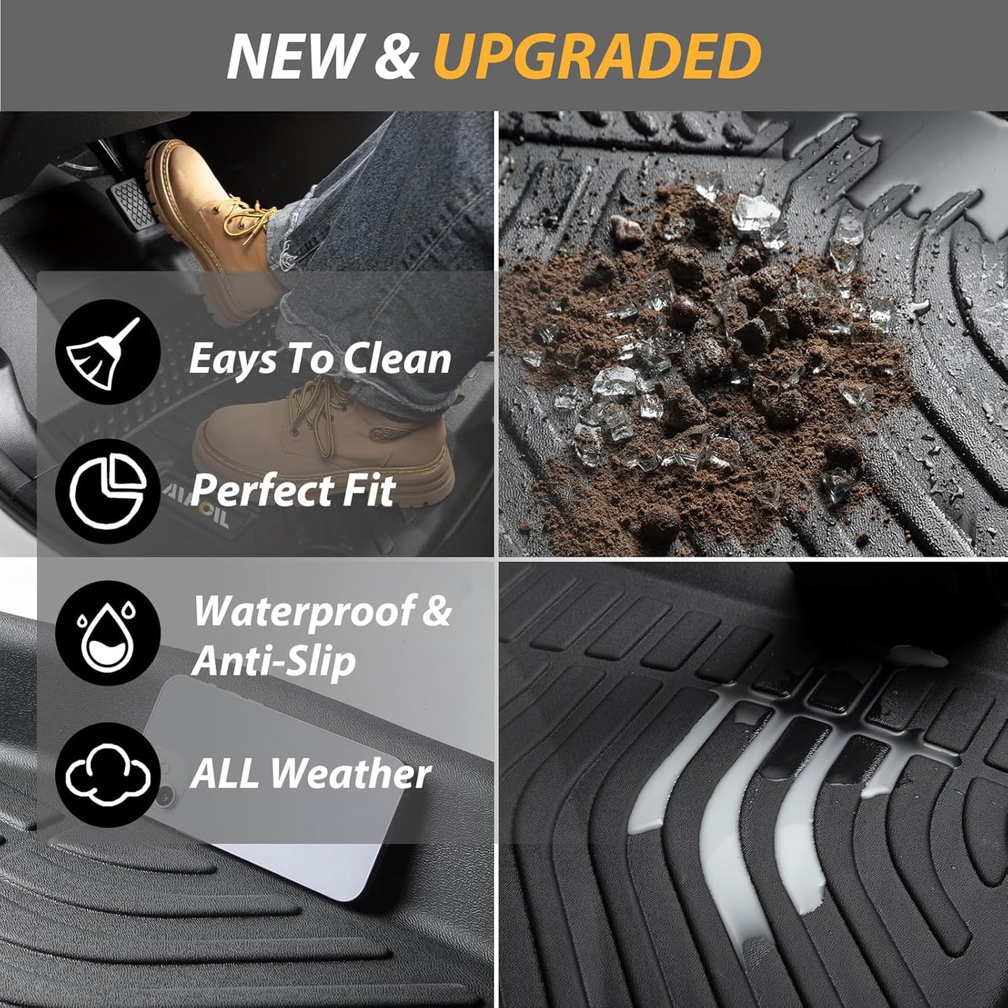 AIPOIL® Floor Mats for 2022-2024 2025 VW Taos | All-Weather | Easy to Clean | All-Round Protection丨Full Set Automobile mats Accessories.