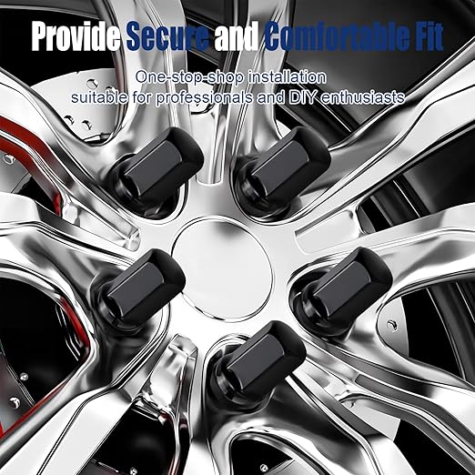 M14x1.5 Lug Nuts, 7/8" Hex, 1.75" One-Piece Design Wheel Lug Nuts for 2008-2024 Chevy Silverado GMC Sierra 2500 3500, 2012-2024 Ram 2500 3500 Fit for OEM 611-236|611-330(24Pcs,Black)