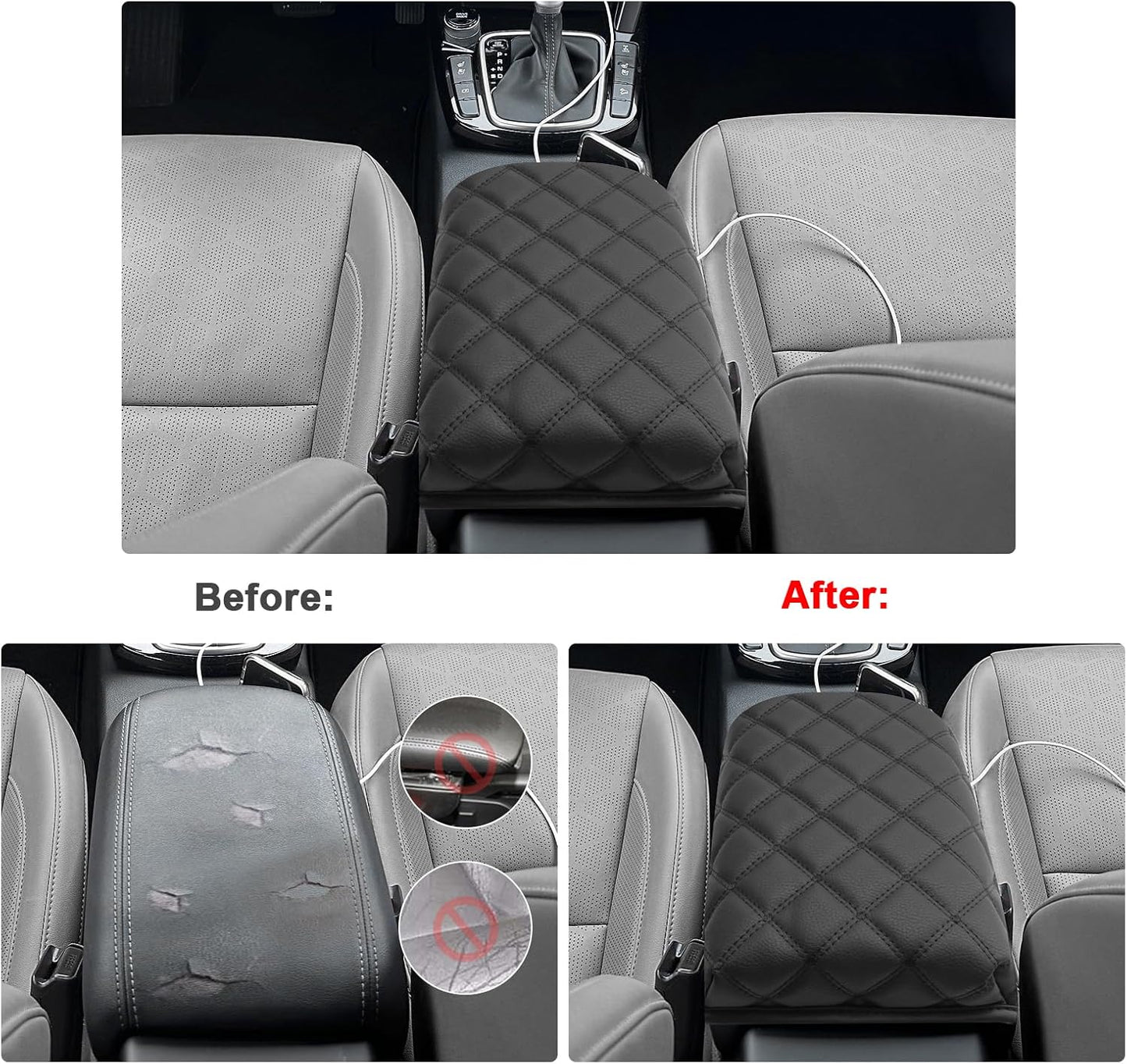 SXCY for 2024 2025 Kia Seltos Armrest Cover for Kia Seltos 2025 Accessories 2021-2024 2025 Seltos Center Console Cover Pad 2024 2025 Seltos Middle Console Cover (Thick Soft Pad)