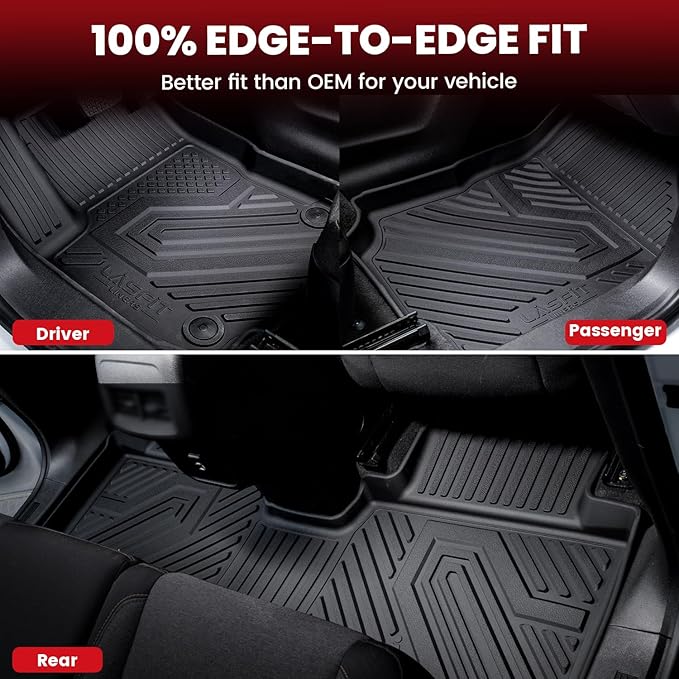LASFIT Floor Mats & Cargo Mat Fit for Mazda CX5 2013-2016, Custom Fit TPE All Weather 2016 2015 2014 2013 Floor Liners & Trunk mat Full Set Car Mats for Mazda CX-5 Accessories, Black