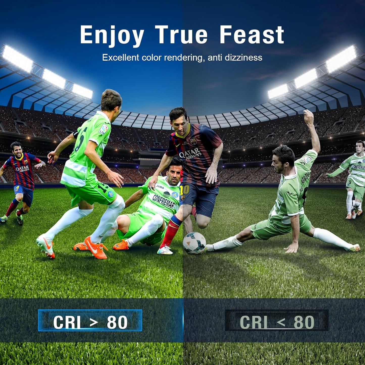 Stadium Lights Outdoor LED, 600W Heavy-Duty Sport Court Floodlight Super Bright Commercial Arena Light Daylight IP66 10KV Waterproof Round for High Mast Ideal Large Field Lighting