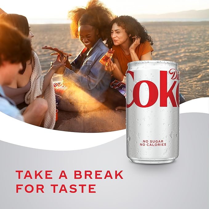 Diet Coke Soda Soft Drinks, 7.5 fl oz Cans, 6 Pack - Mini Soda Cans, Diet Cola
