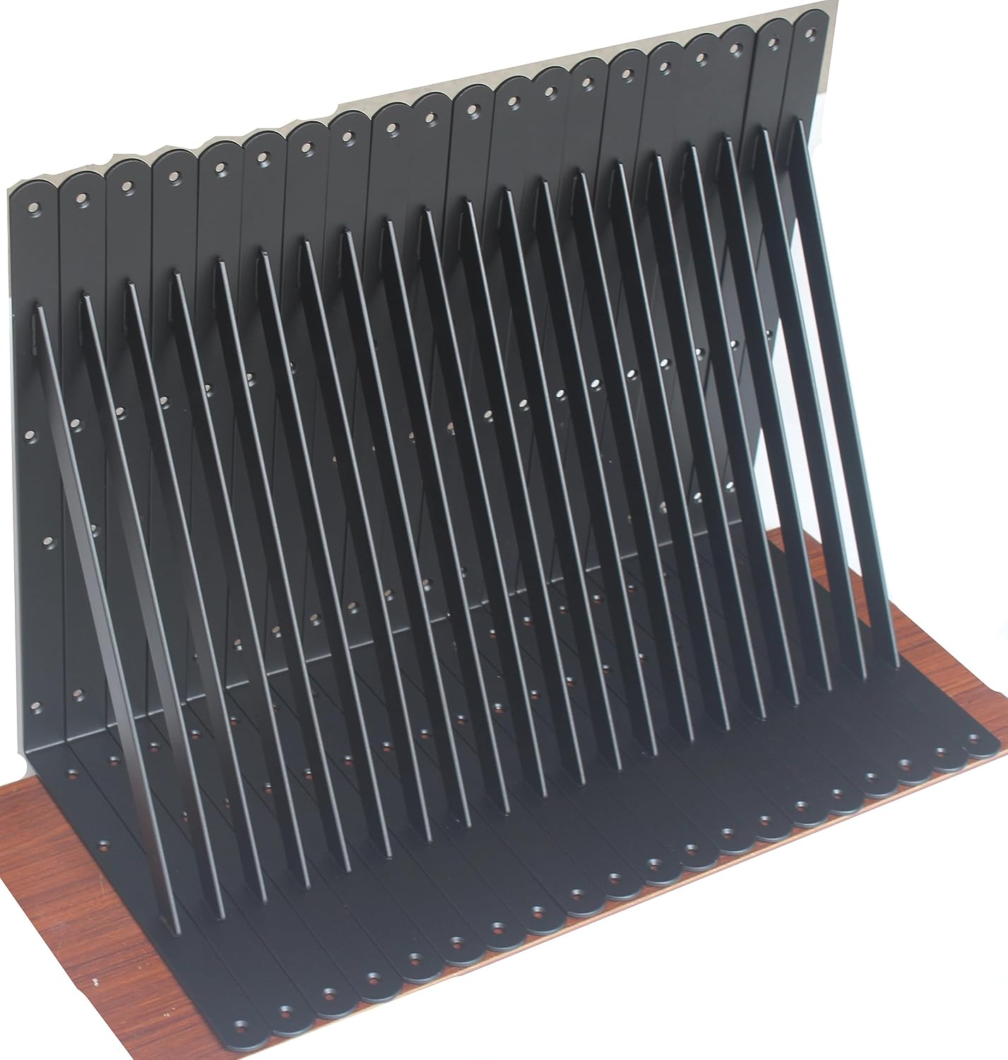 32 Pack L14 x H 10" Black Heavy Duty Shelf Brackets with Screws Metal Shelf Brackets Shelf Support Angle Brackets for Shelves L Brackets Heavy Duty Floating Shelf