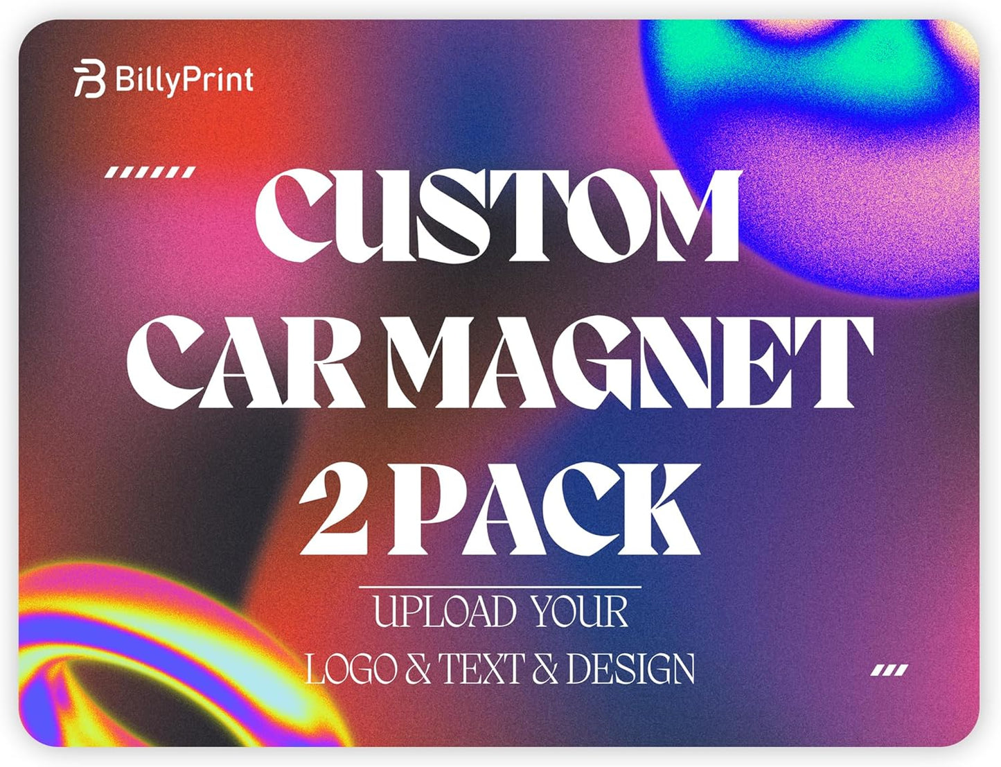 Custom Car Magnet for Business 2 Pack | Personalized Logo, Text, and Image Reflective Magnetic Signs for Vehicles | Effective Advertising Signs | Various Size | Weather-Resistant - 24x48in