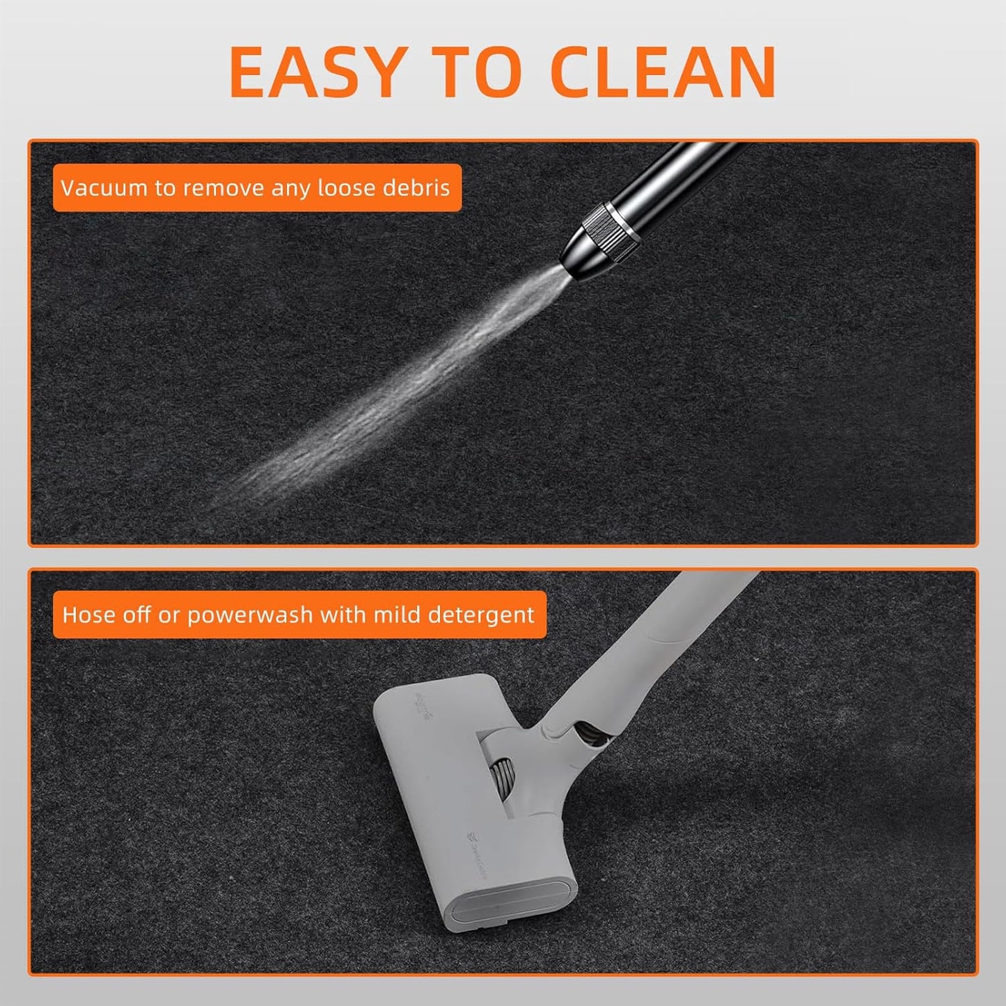 8.5 x 6.6 Ft Garage Floor mats for Under car, Garage mats for Floor Upgraded, Oil Spill mat, Absorb Oil Quickly, Garage Carpet, Reusable, Washable, Protects Floor 3mm TPR Non-Slip Thickening