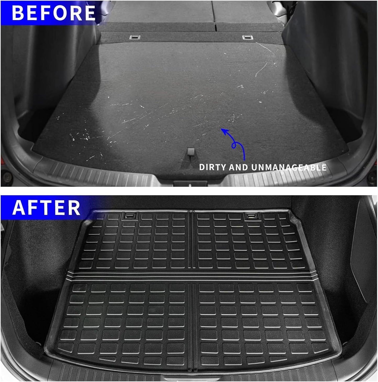Rongtaod Cargo Mat Compatible with 2023 2024 2025 2026 Honda CRV (Include Hybrid) Cargo Liner Trunk Mat TPE All Weather Trunk Liner Honda CR-V Accessories (Fit Upper Deck, Trunk Mat)