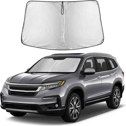 for Honda CRV - 2017 2018 2019 2020 2021 2022 EcoNour Car Windshield Compatible with Storage Pouch | Front Window Sun Protector for UV Rays & Sun Heat | Car Interior Accessories Fit Honda CRV Models