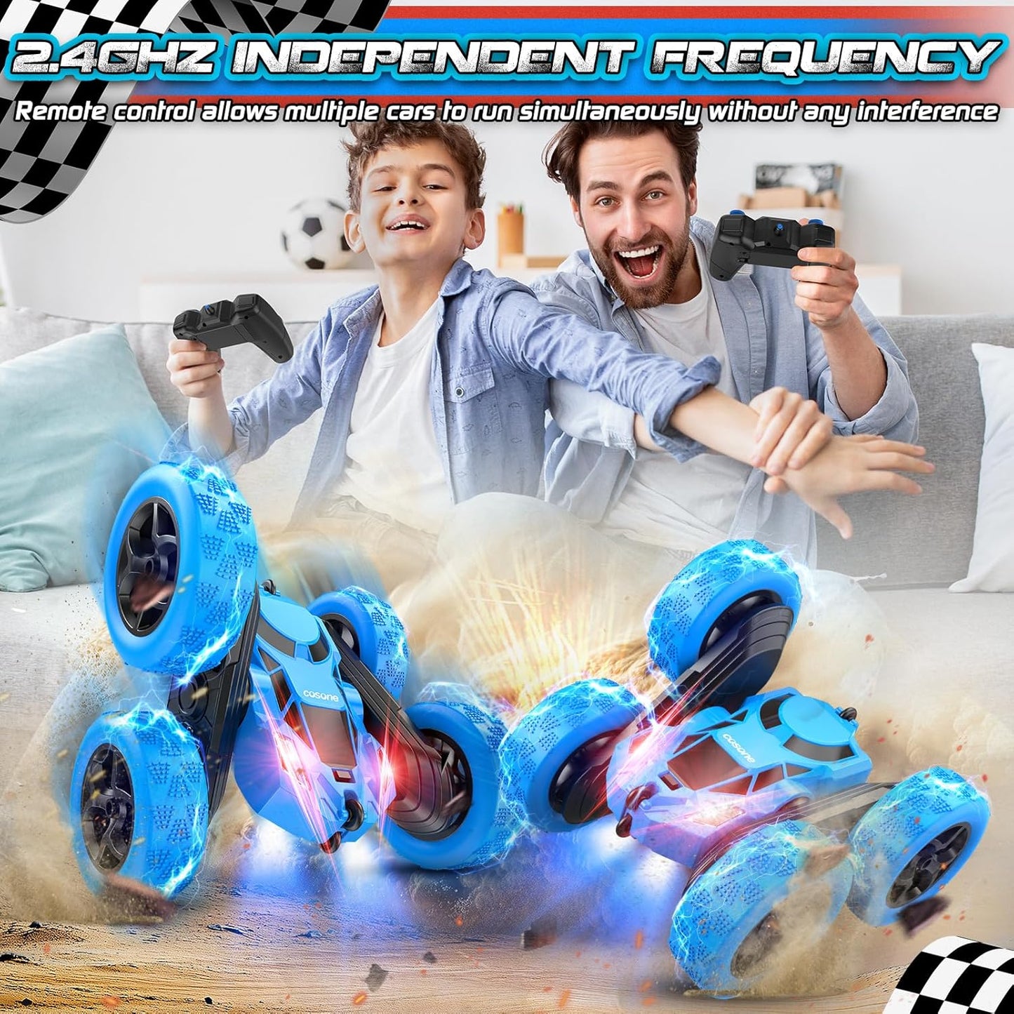 cosone Remote Control Car RC Cars for Kids Toys Rechargeable 360° Rotating 2.4Ghz RC Stunt Car for Kids Birthday Gift for 6 Years Old Boys Toys 6 7 8 9 10 Years Old Boy Gift Ideas