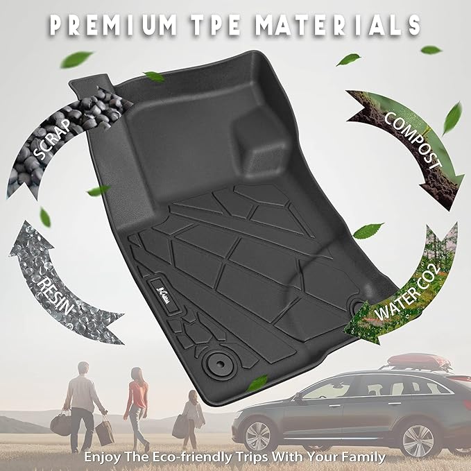 KARPAL Floor Mats Cargo Liner Fit for Ford Escape 2020-2025 2026 (NOT Fit Hybrid), Custom Fit TPE Rubber Guard Accessories Anti-Slip Car Mats for Ford Escape, 1st & 2nd Row & Cargo Liner