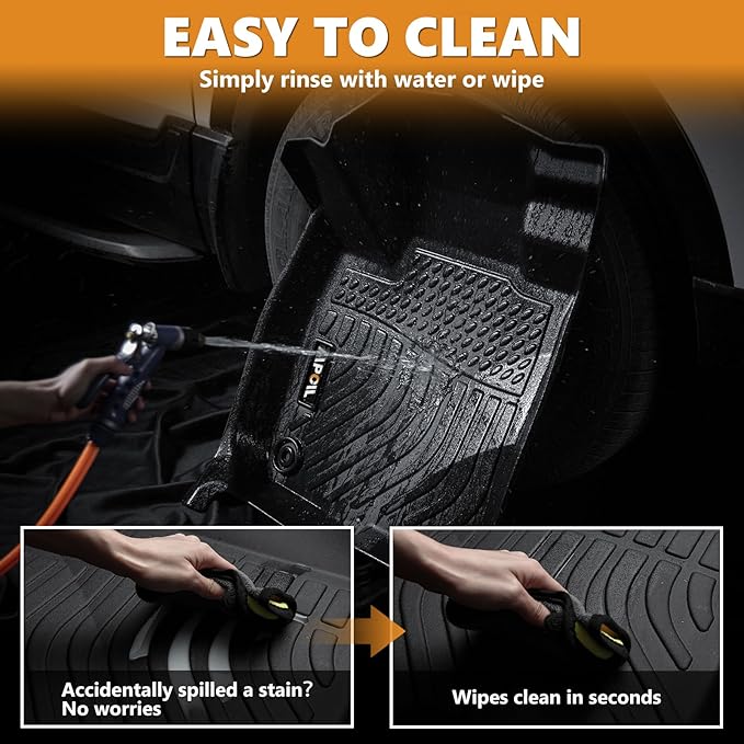 AIPOIL® Floor Mats & Cargo Liner Set for 2011-2023 Dodge Charger RWD & Chrysler 300 RWD All Weather Protection TPE Anti-Slip Automotive Full Set Custom Car Mats Accessories - Black