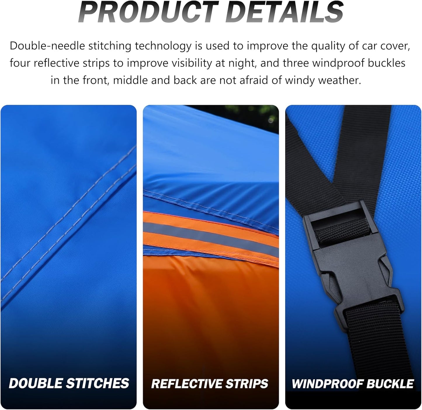 Heavy Duty Outdoor Car Cover Windproof All Weather Waterproof Sun Rain UV Dust Snow Protection Outdoor,Fit Toyota Corolla/Prius, Honda Civic, Kia Forte, Nissan Sentra etc.Size A3