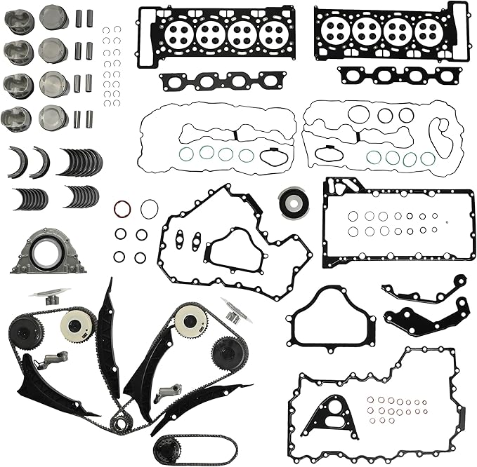 Engine Rebuild Overhaul Kit & Timing Chain with VVT Gear Set Fit for BMW N63B44 4.4L V8 F01 F02 F07 F10 F11 E70 E71 750Li X5 X6 11257556955