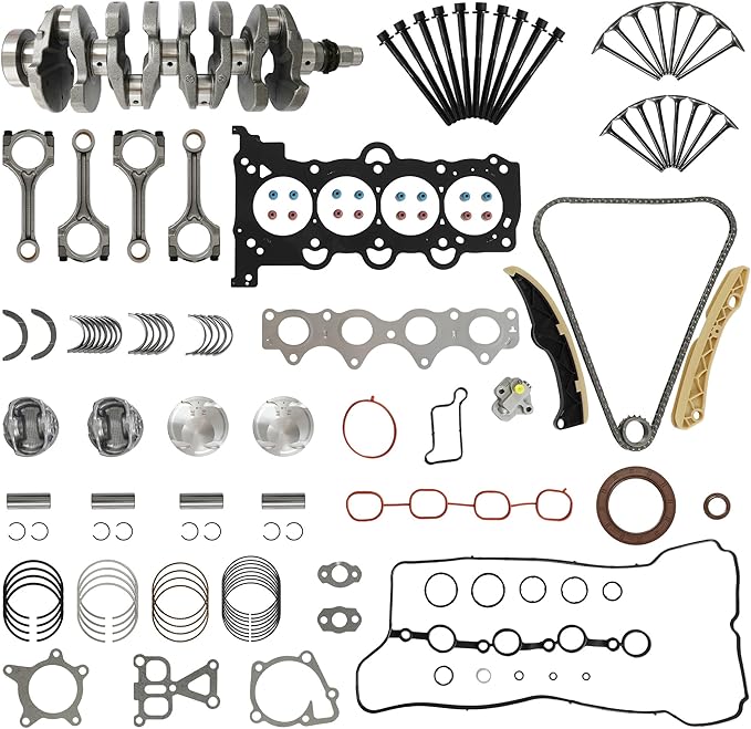 G4FJ 1.6 Engine Overhaul Rebuild Kit w/Crankshaft Head Gasket Set Connecting Rod Piston Kit Timing Chain Kit Fit For Hyundai Sonata Veloster Tucson Kia Soul Forte Optima 1.6L 2011-2022 23110-2b710