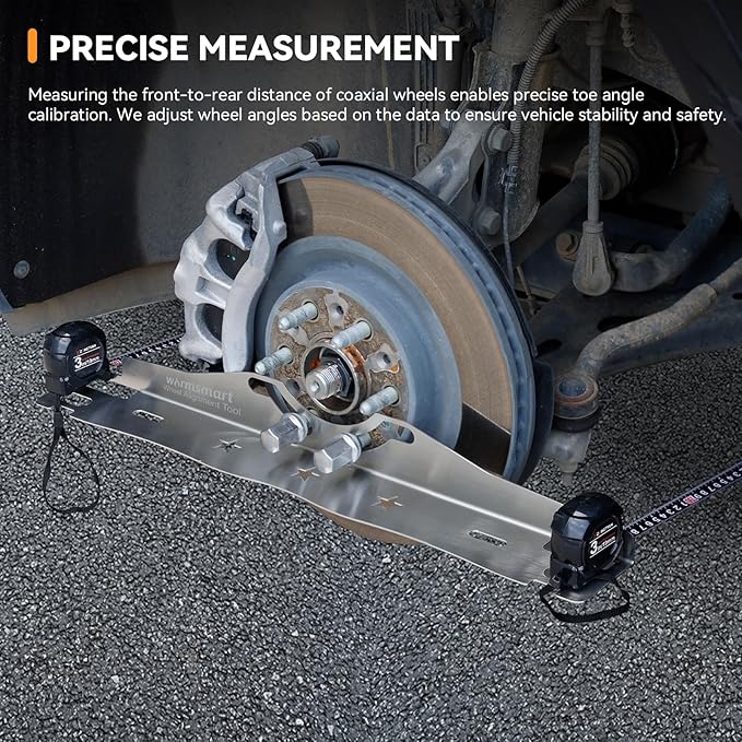 Wheel Alignment Tool,Alignment Tool with 2 Tape Measures for Fast Accurate Camber/Toe Readings,Stainless Steel Wheel Alignment kit for Cars, SUVs and Light Trucks