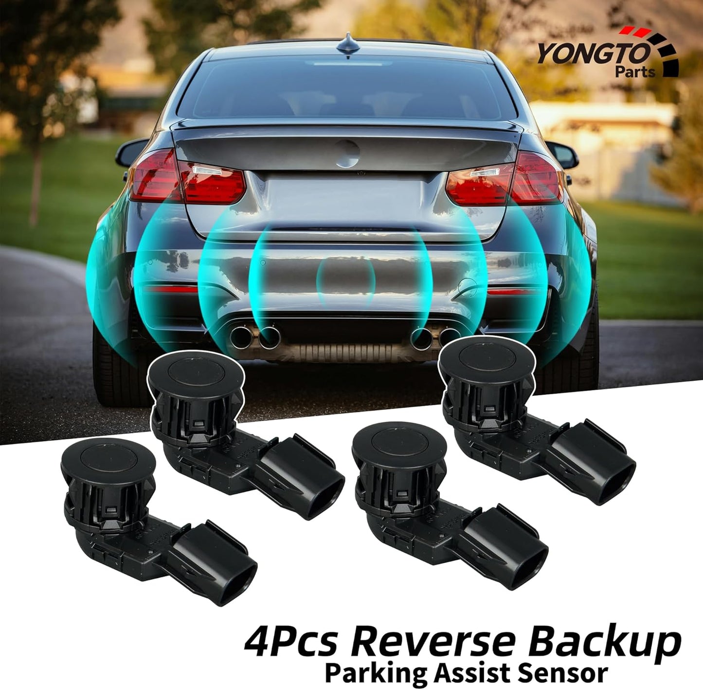 89341-0C010 4Pcs Reverse Backup Parking Assist Sensor Compatible with Toyota RAV4 2016-2018, Tacoma 2015-2022, Tundra 2014-2020 Replace OE 89341-0C020 89341-42010