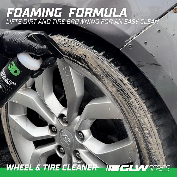 3D GLW Series Wheel & Tire Cleaner – Deep Cleaning All-in-One Formula | Removes Brake Dust, Grime, Tire Browning | Safe on All Wheels | DIY Car Detailing |64 oz