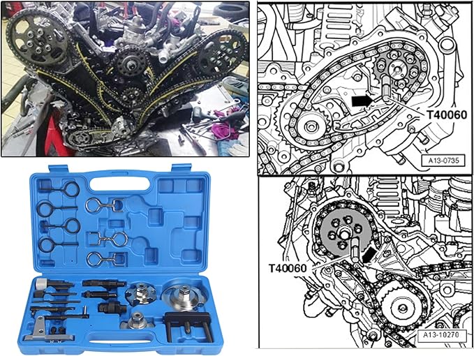 Diesel Engine Camshaft Alignment Locking Timing Tool Compatible with VW Audi A6L 2.7,Q7 3.0TDi,4.0 4.2Tdi V8 CRD A4 A5