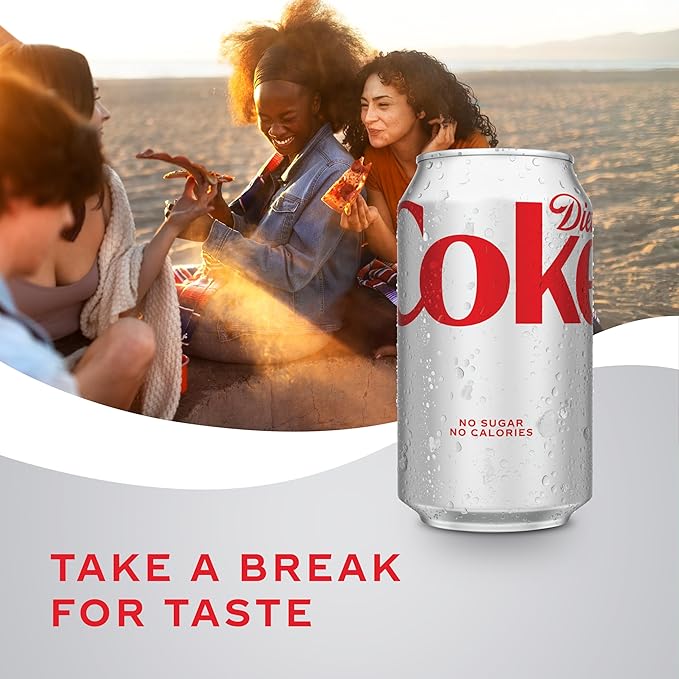 Diet Coke Soda Soft Drinks, 12 fl oz Fridge Pack Cans, 12 Pack - Cola Flavored Diet Soda Soft Drinks