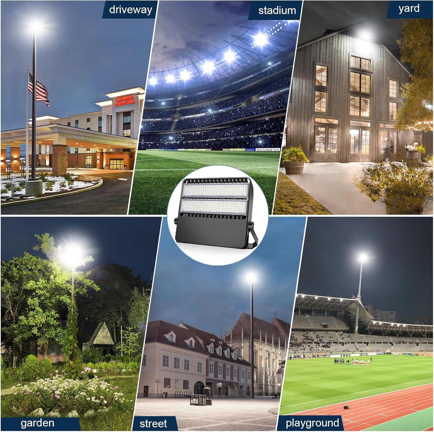 LED Stadium Lights, Outdoor Super Bright 240 Watt 36000 Lumen Stadium Flood Light, 5000K 120° Wider Lighting Angle Commercial Arena Lights 110Volt-277Volt (3 Pack)