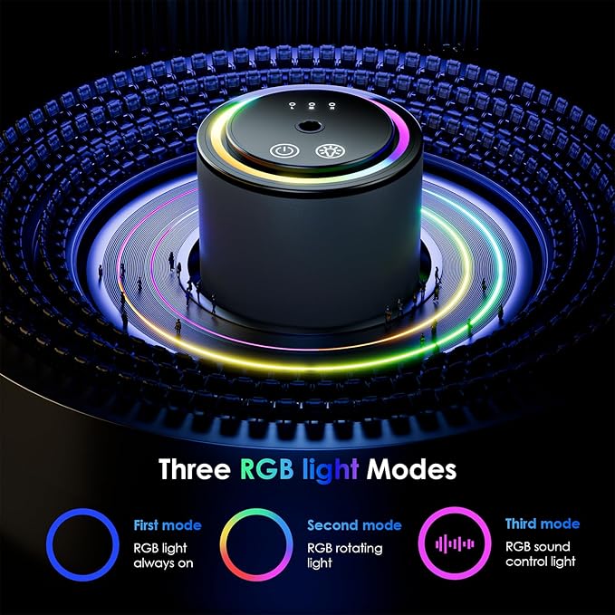 Car Air Freshener, Smart Car Air Freshener, RGB Music Syncing Light, Diffuser 150ml Capacity for 6 Months, Auto On/Off, Three Adjustable Modes (Lavender)