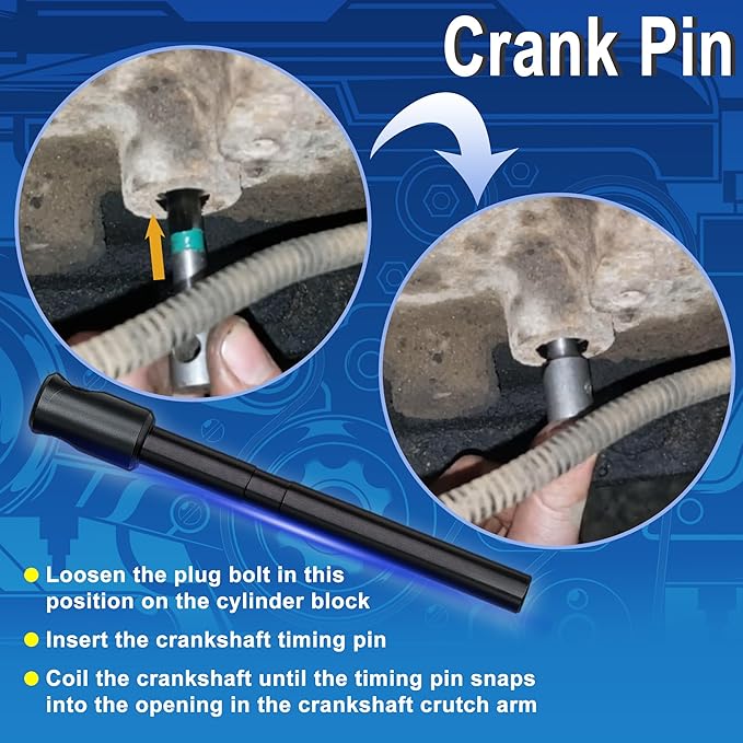 3163021 Cam Timing Tool Kit, 3163530 Engine Brake Adjustment Tool 7MM, Compatible with Cummins ISX QSX X15 Engine with 4/5/6/7 Degree Wedge Cam Gear Puller Crank Pin, Replace 3163020 3163069