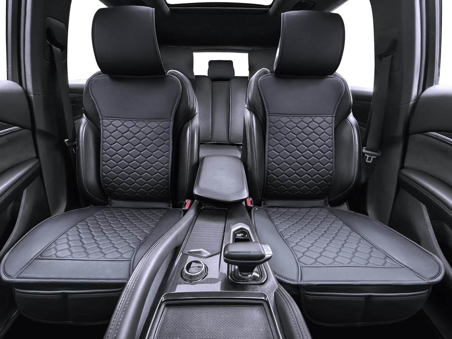 Elantrip Car Seat Cover Full Set Leather Car Seat Protector Universal fit for Most Cars SUVs and Trucks Water Proof Front and Rear Seat Protector Black